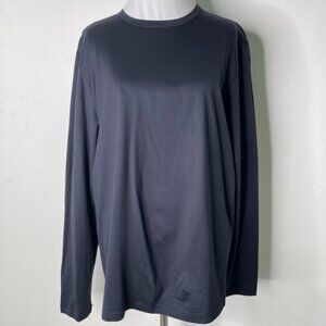 Prada Men's Solid Black Long Sleeve Crewneck T Shirt Size Medium